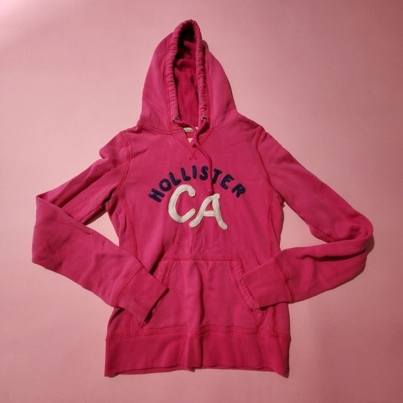 Hollister Jackets & Blazers - Hollister Pink Logo Hoodie Kangaroo Pocket